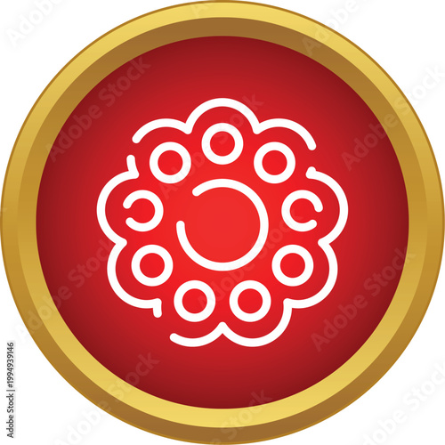 Red blood cells or biological cells forming a cluster, representing science and medicine