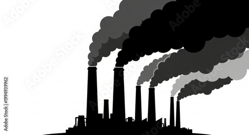 Smoke from factory chimney showing industrial pollution in the sky