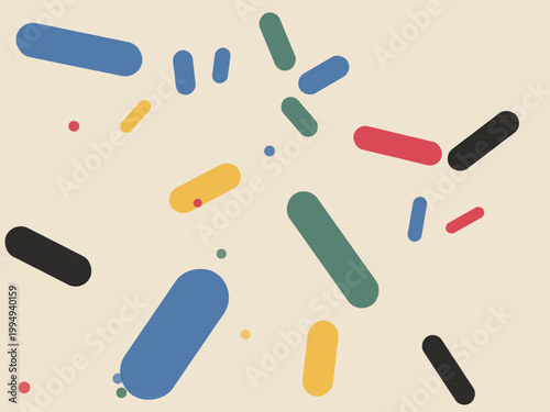 Tablou pe pânză Bauhaus Pill Pattern Contemporary Editorial Design