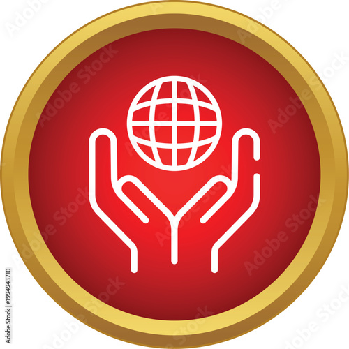 Hands cradling a globe illustration, representing international solidarity and protection