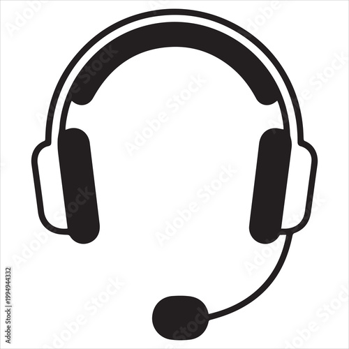 Over-ear headset with microphone for communication devices
