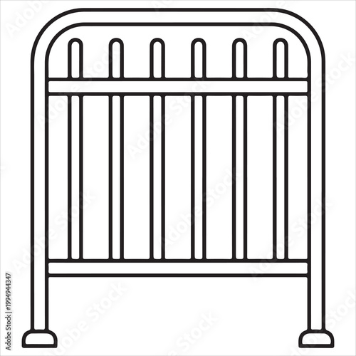 Classic metal baby crib with curved top rail design