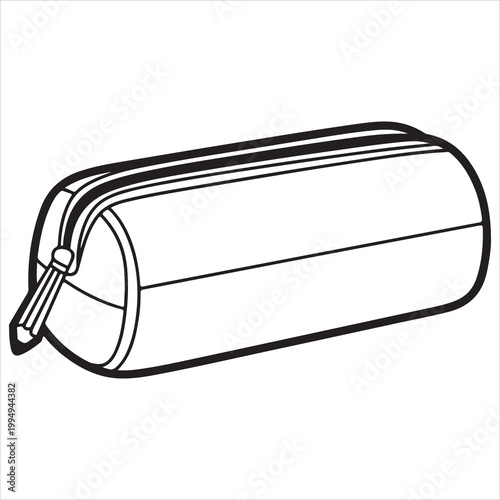 Cylindrical zippered pouch with drawstring closure