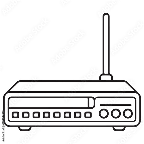 Wireless router with antenna and ethernet ports