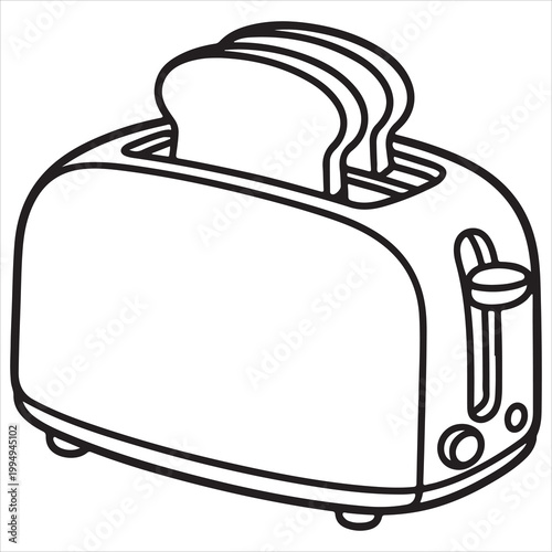 Classic two-slice toaster with lever handles and cord