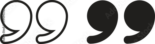 Black and white quotation marks illustration