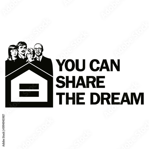 Equal Housing Opportunity Symbol Promoting Fair Housing Rights and Non Discrimination in Real Estate and Residential Rental Markets