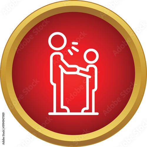 Adult person scolding or lecturing a child, showing bad communication or discipline