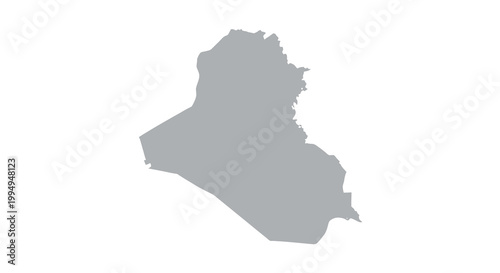 A grayscale map depicting the geographical outline of the country of iraq showing its borders high quality professional