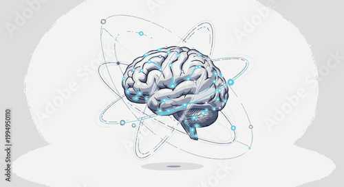 Human Brain Network Concept, Neural Connections and Cognitive Function