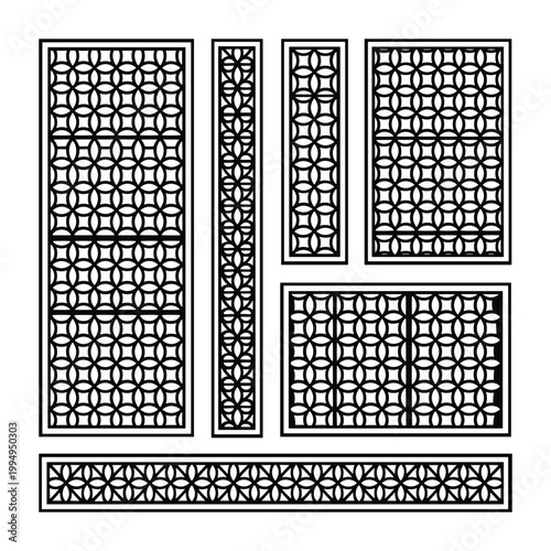 Abstract geometric pattern design with squares and rectangles in black and white isolated on white background, Vector