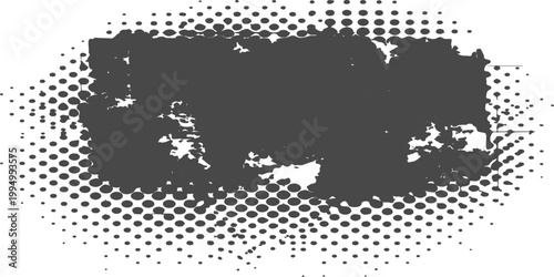 Black grunge background: abstract halftone dots spray paint texture rough distressed splash frame modern design