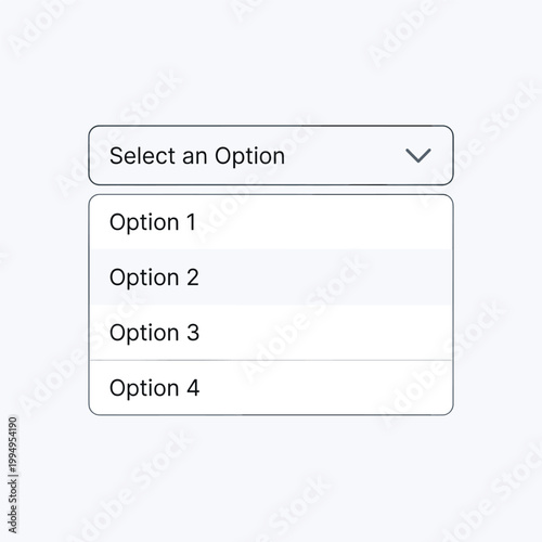 Dropdown Menu With Options With List With Text