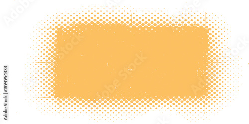 Orange halftone background: abstract dotted spray paint texture grunge rectangle frame modern pop art design