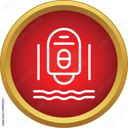 Life raft icon for emergency, rescue, and safety on water