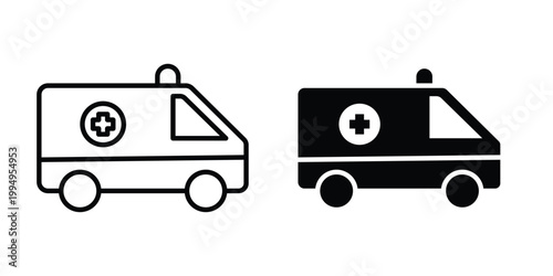 Ambulance icon. glyph style icon. Stroke icons
