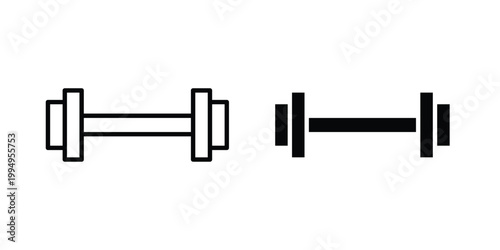 Barbell icon. glyph style icon. Stroke icons