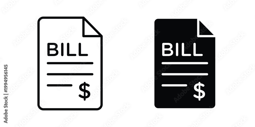 Obraz premium Bills icon. glyph style icon. Stroke icons
