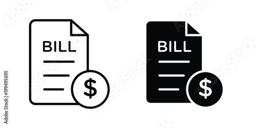Bill payment icon. glyph style icon. Stroke icons