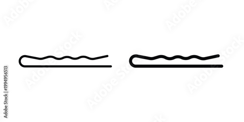 Bobby pin icon. glyph style icon. Stroke icons