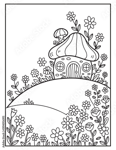 Blooming Fairy Homes coloring pages 