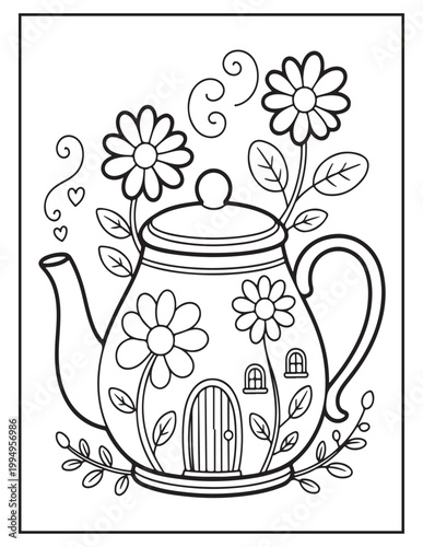 Blooming Fairy Homes coloring pages 