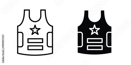 Bulletproof vest icon. glyph style icon. Stroke icons