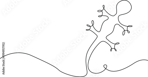 Simple geometric lizard illustration Vector