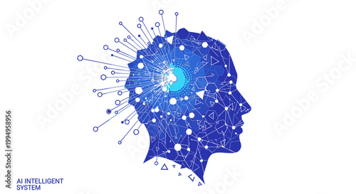 Artificial Intelligence Network, Human Mind Connection Concept