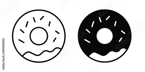 Doughnut icon. glyph style icon. Stroke icons
