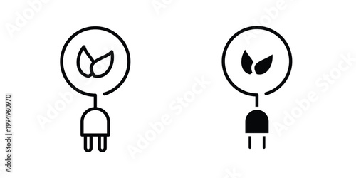 ECO Energy icon. glyph style icon. Stroke icons