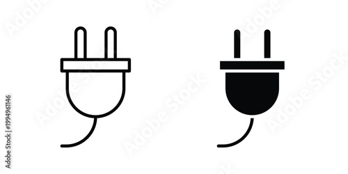 Electric plug icon. glyph style icon. Stroke icons