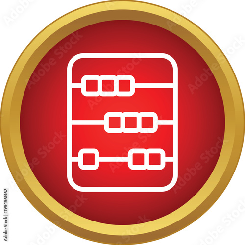 Abacus icon representing mathematics calculation in a round button
