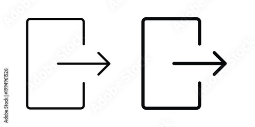 Exit icon. glyph style icon. Stroke icons