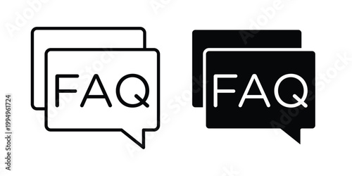 FAQ icon. glyph style icon. Stroke icons