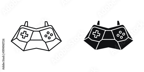Comparison of classic and modern video game controller designs with distinct button layouts