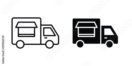 Food truck icon. glyph style icon. Stroke icons