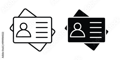 ID card icon. glyph style icon. Stroke icons
