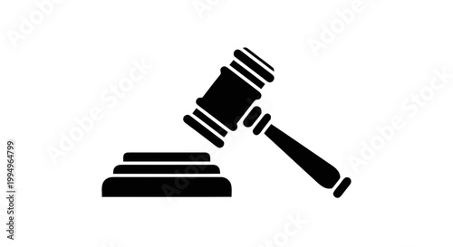 Vector illustration of judge gavel icon on a transparent background