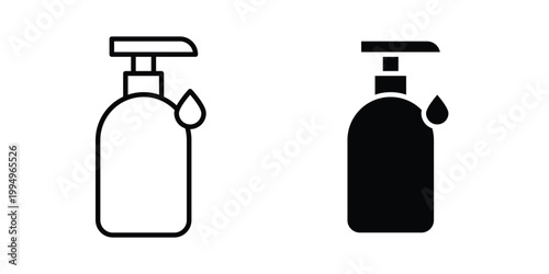 Liquid soap bottle icon. glyph style icon. Stroke icons