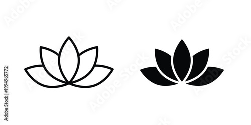 Lotus icon. glyph style icon. Stroke icons