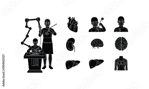 Medical robot assisting doctor with surgery tools