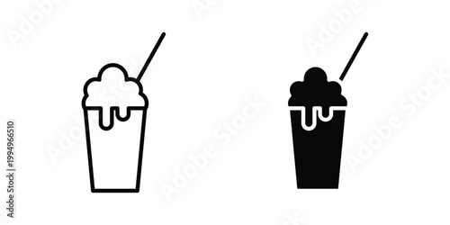 Milk shake icon. glyph style icon. Stroke icons
