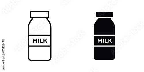 Milk bottle icon. glyph style icon. Stroke icons
