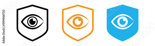Konstfotografi Security shields with eye motifs a visual representation of protection and surve