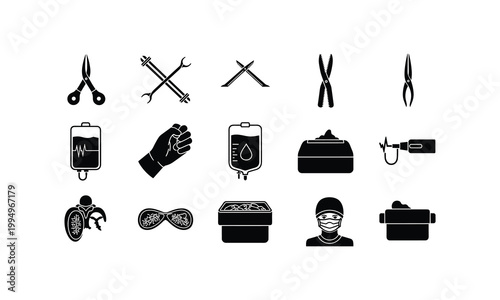 Medical and first aid icons set