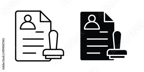Permit icon. glyph style icon. Stroke icons