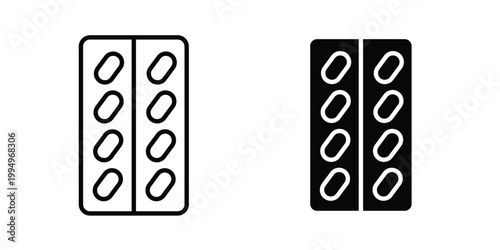 Pill blister. glyph style icon. Stroke iconsicon. glyph style icon. Stroke icons