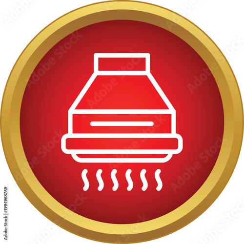 Kitchen hood icon representing an extractor fan ventilating cooking fumes