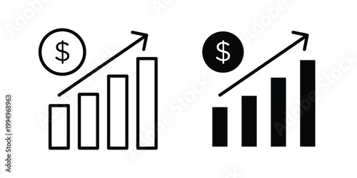 Profit growth icon. glyph style icon. Stroke icons